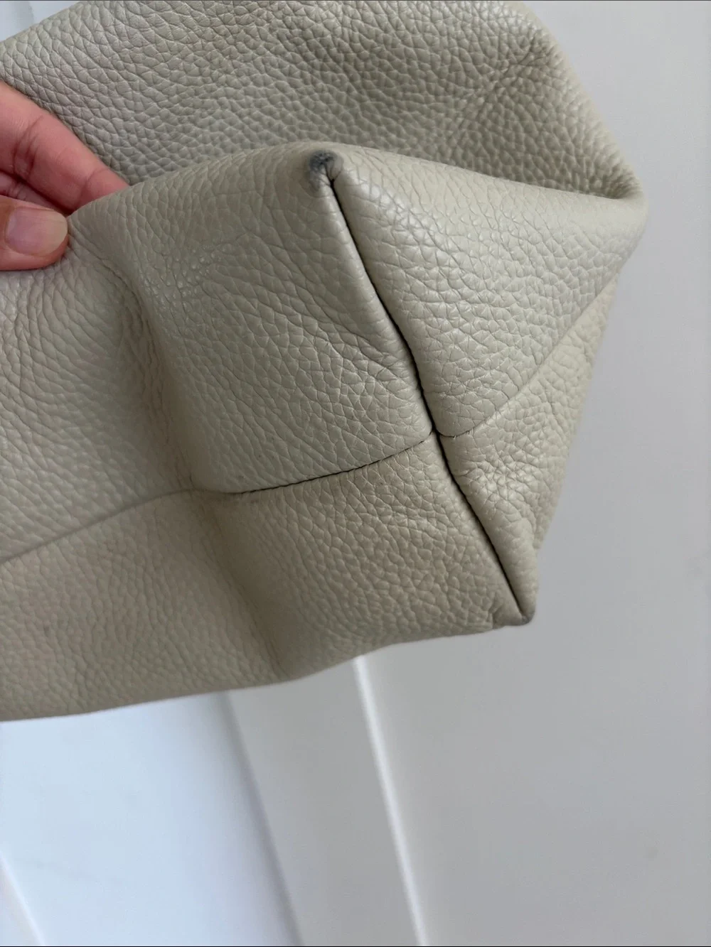 Dooney & Bourke Cream and Brown Pebble Leather Hobo Shoulder Bag